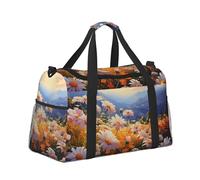 Mexpekil Nature Daisy Mountain Duffel Bag Large Carry On Hand Luggage Bags Waterproof Weekender Bags Foldable Tote Bag for Travel Sports Gym Dance