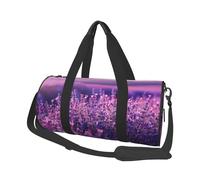 Mexpekil Nature Purple Flower Foldable Gym Bag Carry On Travel Duffle Bags Waterproof Woman Men Hand Luggage Bag Large Weekend Overnight Bags for Sports Dance with Removable Strap