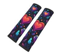Mexpekil Neon Hearts Leaf Car Seat Belt Pads 2 Pack