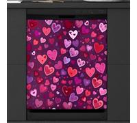 Mexpekil Neon Hearts Love Dishwasher Magnet Cover | 23x26inch Reusable Dish Washer Covers Decorative Dishwasher Front Panel Magnetic Cover Sticker for Kitchen Appliances