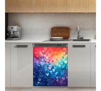 Mexpekil Neon Love Heart Dishwasher Magnet Cover 21x26Inch Decorative Dish Washer Sticker for Front Door Waterproof Kitchen Appliance Panel Magnetic Decal
