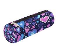 Mexpekil Neon Love Heart Pencil Case School Supplies Pouch Bag for Girls Boys Teenagers, Women Makeup Brush Bag