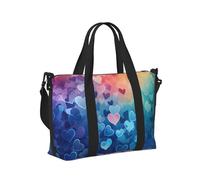 Mexpekil Neon Love Heart Travel Duffel Bag Waterproof Sports Gym Bag Large Weekend Overnight Bags for Women Men Foldable Carry On Luggage Tote Bag for Flight