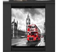Mexpekil New York Bus Dishwasher Magnet Cover 21x26Inch Decorative Dish Washer Sticker for Front Door Waterproof Kitchen Appliance Panel Magnetic Decal