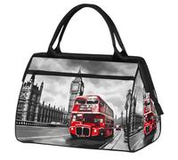 Mexpekil New York Bus Travel Duffel Bag Waterproof Gym Bag Carry On Weekend Overnight Bags Large Hand Luggage Tote Bags for Women Men Kids