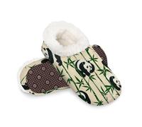 Mexpekil Non Slip House Slippers Ink Panda Bamboo Fluffy Slippers for Women Men