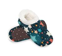 Mexpekil Non Slip House Slippers Stars Shining Fluffy Slippers for Women Men