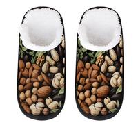 Mexpekil Nut Food Leaf Fluffy Slippers for Women Men M