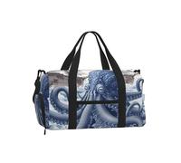 Mexpekil Octopus Boat Gym Bag with Shoe Compartment Waterproof Duffel Bag Large Overnight Weekend Bags Travel Holdall for Women Men Teens