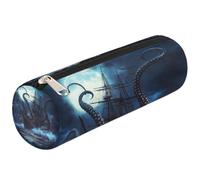 Mexpekil Octopus Krakens Tentacles Pirate Ship Pencil Case for Girls Boys Stationery Pouch Organiser Small School Supply Bag for Students Office
