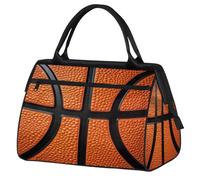 Mexpekil Orange Basketball Surface Travel Duffel Bag Waterproof Gym Bag Carry On Weekend Overnight Bags Large Hand Luggage Tote Bags for Women Men Kids