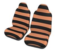 Mexpekil Orange Black Striped 2PCS Car Seat Covers