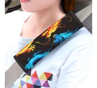 Mexpekil Orange Blue Fire Dragon Animal Seat Belt Pads 2 Pack Seatbelt Covers Soft Car Automotive Seat Belt Padding Cushion Shoulder Strap for Kids Adults