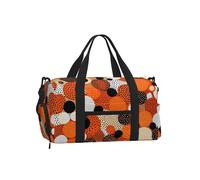 Mexpekil Orange Circle Gym Bag with Shoe Compartment Waterproof Duffel Bag Large Overnight Weekend Bags Travel Holdall for Women Men Teens