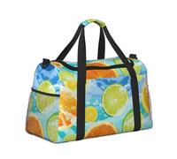 Mexpekil Orange Lemon Slice Duffel Bag Large Carry On Hand Luggage Bags Waterproof Weekender Bags Foldable Tote Bag for Travel Sports Gym Dance