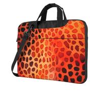 Mexpekil Orange Leopard Print Laptop Bag for Women Men 14 Inch Portable Laptop Case Sleeve with Shoulder Strap Computer Carrying Case Messenger Bags for Business Travel College