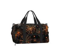 Mexpekil Orange Spider Web Gym Bag with Shoe Compartment Waterproof Duffel Bag Large Overnight Weekend Bags Travel Holdall for Women Men Teens