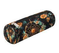 Mexpekil Orange Summer Night Dream Catcher Pencil Case School Supplies Pouch Bag for Girls Boys Teenagers, Women Makeup Brush Bag