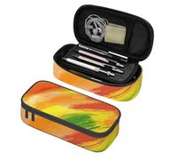 Mexpekil Orange Yellow Art Paint Pencil Case for Girls Boys with Compartments Large Pen Organizer Bag Zipper Multi-Use Pouch for School Supplies, Makeup Cosmetics, Kids, Adults