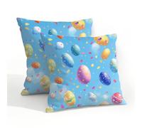 Mexpekil Outdoor Cushion Covers 50cm X 50cm 2 Pack Waterproof Soft Pillow Cases Magic Easter Eggs Decorative Pillow Cover Protectors for Sofa Garden Patio Home Decor