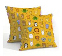 Mexpekil Outdoor Cushion Covers 55cm X 55cm 2 Pack Waterproof Soft Pillow Cases Cartoon Animal Pattern Decorative Pillow Cover Protectors for Sofa Garden Patio Home Decor