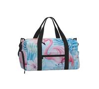 Mexpekil Painting Flamingo Gym Bag with Shoe Compartment Waterproof Duffel Bag Large Overnight Weekend Bags Travel Holdall for Women Men Teens