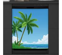 Mexpekil Palm Trees On The Beach Dishwasher Magnet Cover 23x26Inch Decorative Dish Washer Sticker for Front Door Waterproof Kitchen Appliance Panel Magnetic Decal