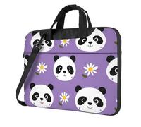 Mexpekil Panda Face Daisy Laptop Bag for Women Men 13 Inch Portable Laptop Case Sleeve with Shoulder Strap Computer Carrying Case Messenger Bags for Business Travel College