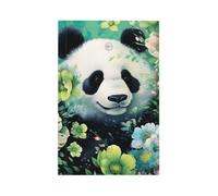 Mexpekil Panda Green Flower Light Switch Cover 1 Gang Single Blank Outlet Cover Decorative Wall Plate for Home Office
