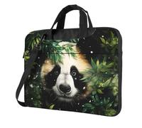 Mexpekil Panda Leaves Laptop Bag for Women Men 15.6 Inch Portable Laptop Case Sleeve with Shoulder Strap Computer Carrying Case Messenger Bags for Business Travel College