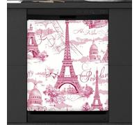 Mexpekil Paris Eiffel Tower Dishwasher Magnet Cover 21x26Inch Decorative Dish Washer Sticker for Front Door Waterproof Kitchen Appliance Panel Magnetic Decal