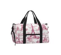 Mexpekil Paris Eiffel Tower Gym Bag with Shoe Compartment Waterproof Duffel Bag Large Overnight Weekend Bags Travel Holdall for Women Men Teens
