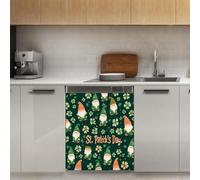 Mexpekil Patricks Day Gnomes Clover Dishwasher Magnet Cover 21x26Inch Decorative Dish Washer Sticker for Front Door Waterproof Kitchen Appliance Panel Magnetic Decal