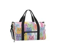 Mexpekil Pattern of Cats Gym Bag with Shoe Compartment Waterproof Duffel Bag Large Overnight Weekend Bags Travel Holdall for Women Men Teens
