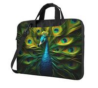 Mexpekil Peacock Art Laptop Bag for Women Men 15.6 Inch Portable Laptop Case Sleeve with Shoulder Strap Computer Carrying Case Messenger Bags for Business Travel College