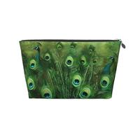 Mexpekil Peacock Feather Makeup Bag Waterproof Cosmetics Storage Organiser Bags Small Makeup Case Pouch Portable Travel Accessories Gifts for Women Men Girls