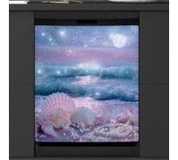 Mexpekil Pearl Pink Seashells Beach Dishwasher Magnet Cover 23x26Inch Decorative Dish Washer Sticker for Front Door Waterproof Kitchen Appliance Panel Magnetic Decal