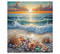 Mexpekil Pearl Shell Waves Dishwasher Magnet Cover 21x26Inch Decorative Dish Washer Sticker for Front Door Waterproof Kitchen Appliance Panel Magnetic Decal
