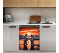 Mexpekil Penguin Animals Dishwasher Magnet Cover 21x26Inch Decorative Dish Washer Sticker for Front Door Waterproof Kitchen Appliance Panel Magnetic Decal