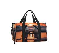 Mexpekil Penguin Animals Gym Bag with Shoe Compartment Waterproof Duffel Bag Large Overnight Weekend Bags Travel Holdall for Women Men Teens