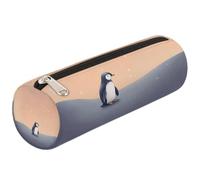 Mexpekil Penguin Print Under Starry Sky Pencil Case School Supplies Pouch Bag for Girls Boys Teenagers, Women Makeup Brush Bag