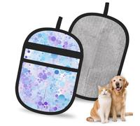Mexpekil Pet Hair Removal Glove Blue Bubbles