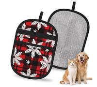 Mexpekil Pet Hair Removal Glove Christmas Snowflake Buffalo Plaid | Electrostatic Pet Hair Remover Glove Magic Brush For Dog Cat Hair Remover