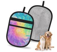 Mexpekil Pet Hair Removal Glove Light Rainbow Rendering Swirl