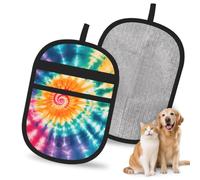 Mexpekil Pet Hair Removal Glove Rainbow Swirl Tie Dyeing