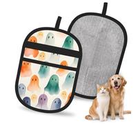 Mexpekil Pet Hair Removal Glove Watercolor Halloween Ghost