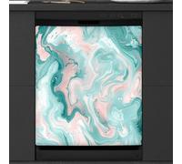 Mexpekil Pink Blue Marble Dishwasher Magnet Cover 21x26Inch Decorative Dish Washer Sticker for Front Door Waterproof Kitchen Appliance Panel Magnetic Decal