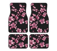 Mexpekil Pink Cherry Blossom Car Mats Set of 4 Universal Car Floor Mats Non-Slip Car Foot Mats Decorative Car Carpet Protectors for SUV Van Truck