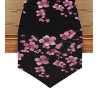 Mexpekil Pink Cherry Blossom Table Runner for Dining Table Waterproof Coffee Table Runners Long Table Decorations for Wedding Party 33x178 cm