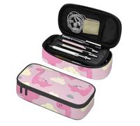 Mexpekil Pink Dinosaurs Clouds Pencil Case for Girls Boys with Compartments Large Pen Organizer Bag Zipper Multi-Use Pouch for School Supplies, Makeup Cosmetics, Kids, Adults